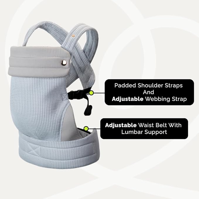·NEST BLANCHE·Baby Carrier,Cozy Baby Carrier 7-35lbs,Ergonomic Backpack Design,Air Mesh Breathable All Seasons