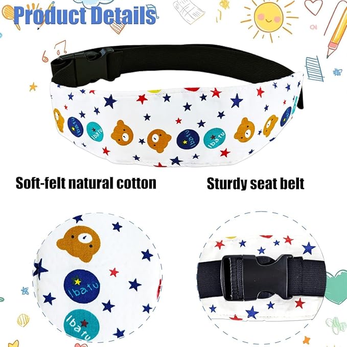 3 Pcs Baby Carseat Head Support Band Neck Relief Strap Headrest for Sleeping Traveling Slumber Sling Sleep Positioner for Toddler Kids Children Child Baby Infant