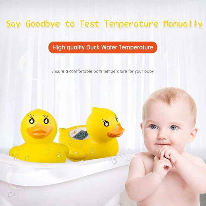 b&h Baby Bath Thermometer, The Infant Bath Floating Toy Safety Temperature Water Thermometer, Baby Bath Essentials (Lady Duck)