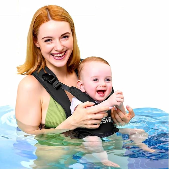 Baby Carrier, Dual-Use Adjustable Baby Sling Support Infant Chest Holder with Drawstring Backpack for Newborn to Toddler 13-33 lbs Swimming Pool Beach Land (Black)