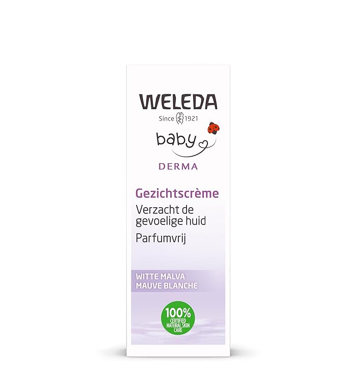 Weleda Baby Sensitive Care Face Cream, 1.7 Fluid Ounce, Plant Rich Moisturizer with White Mallow, Pansy and Sweet Almond Oil