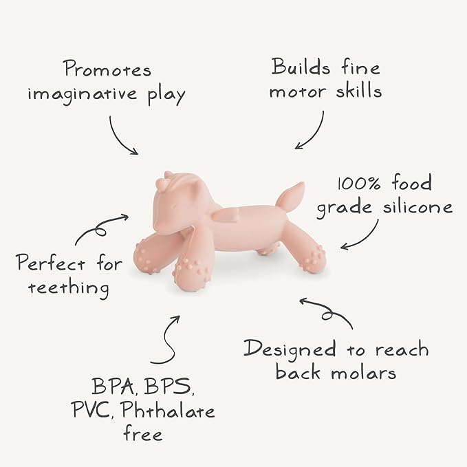 mushie Silicone Baby Teether Toy | Unicorn Figurine Teether