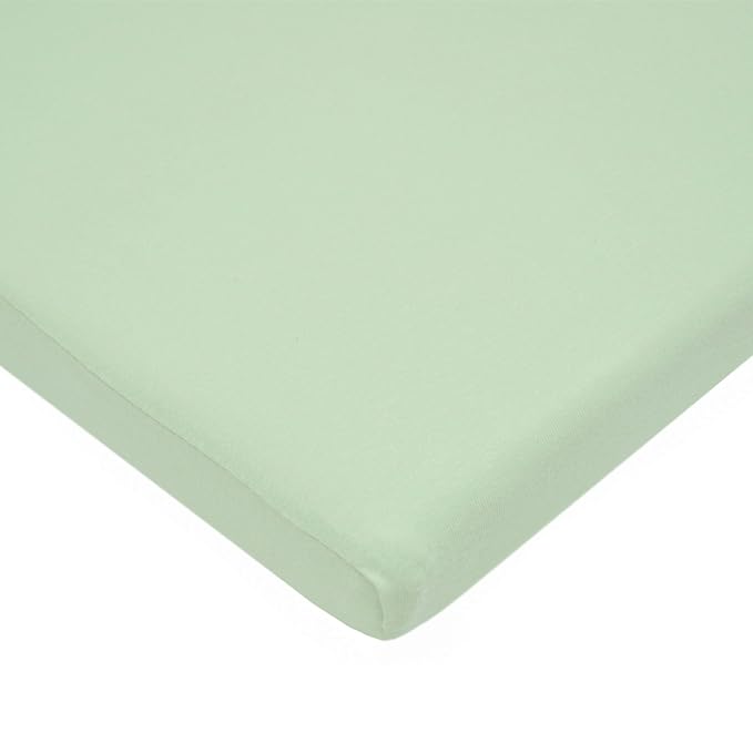 TL Care 100% Natural Cotton Jersey Knit 18" x 36" Cradle/Bassinet Sheet - Fitted, Celery, Soft Breathable, for Boys and Girls