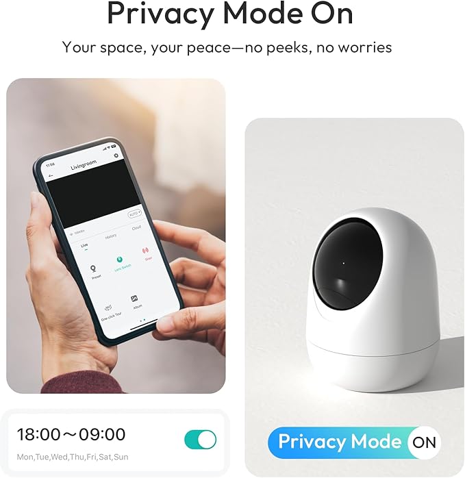 2K Pan/Tilt Security Camera for Baby Monitor 5G&2.4G WiFi, Dog Camera with Sound Detection, Motion Detection, 2-Way Audio, Siren, Night Vision, Cloud & SD Card Storage, Works w/Alexa