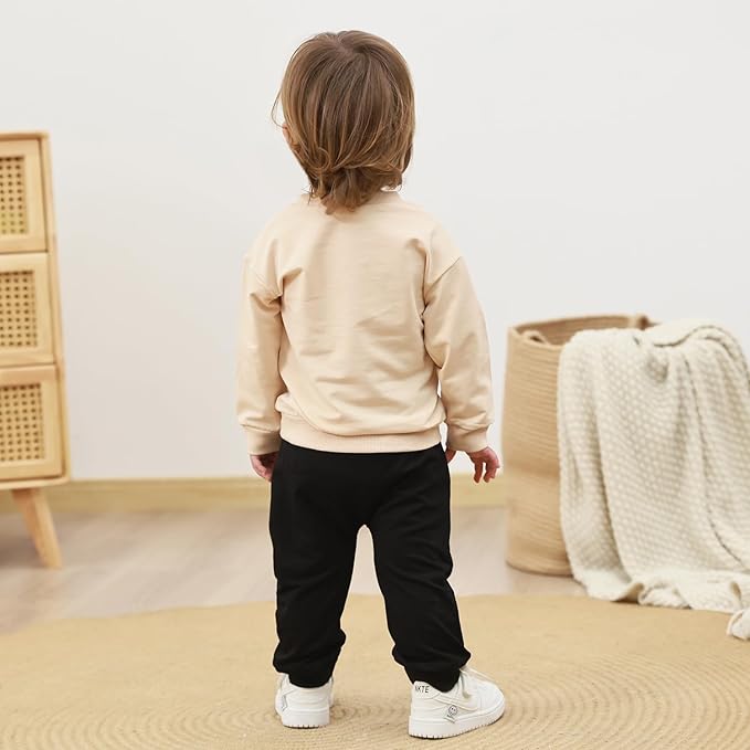 Yvowming Baby Boy Clothes Fall Clothes Truck Print Long Sleeve Pullover Tops + Pant Sets Toddler Winter Outfits