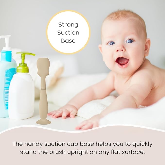 2 Pack Baby Diaper Cream Brush, Diaper Cream Spatula Applicator Silicone Baby Butt Paste Spatula for Babies, Newborn (Sand, White)
