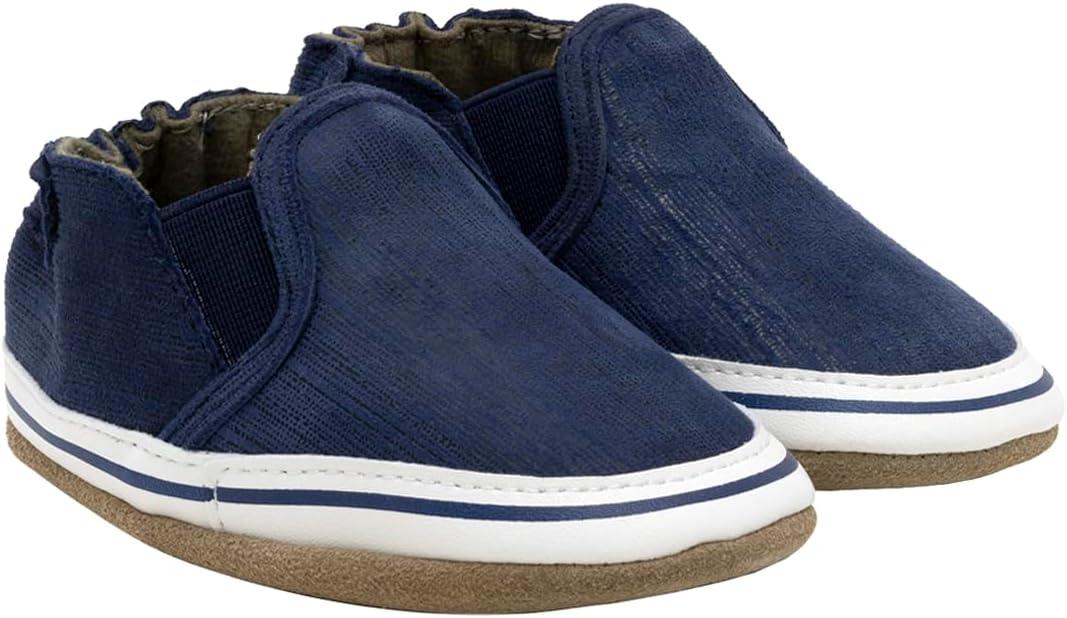 Robeez Baby Boys and Unisex Soft Soles Slip-Resistant Crib Shoes Slippers Moccasins for Infant and Toddler, 0-24 Months