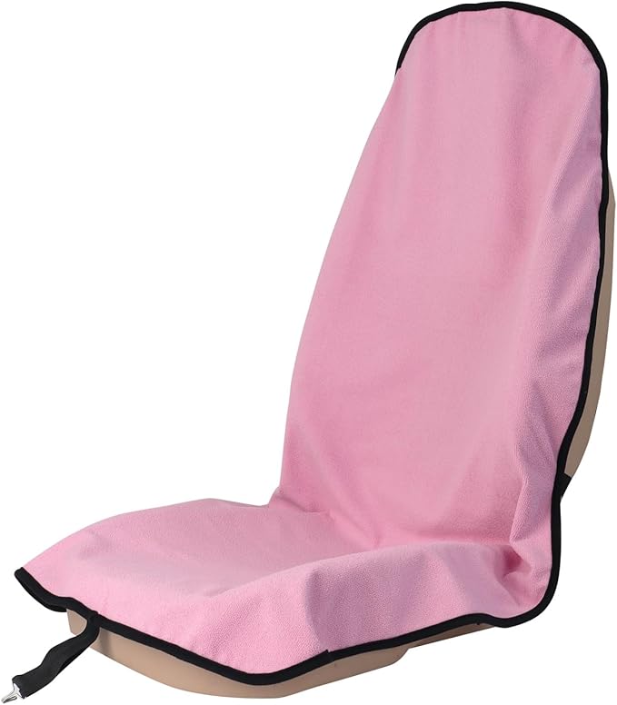 Sweat Towel Car Seat Cover Protector Front Seats for Gym Workout, Running, Swimming, Beach and Hiking, Waterproof Universal Seat Cover for Car, Truck, Van & SUV (Pink, 1pcs Front Seat)