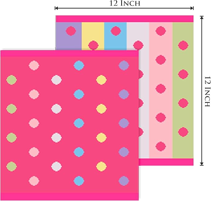 ORIGINAL KIDS Wash Cloth - Bath Time Sugar and Spice Set of 12 Washcloths - 100% Cotton Jacquard Super Soft Colorful Absorbent Quick Dry Easy Care Face Towel Face Cloth Gift - 12x12 - Pink Multicolor