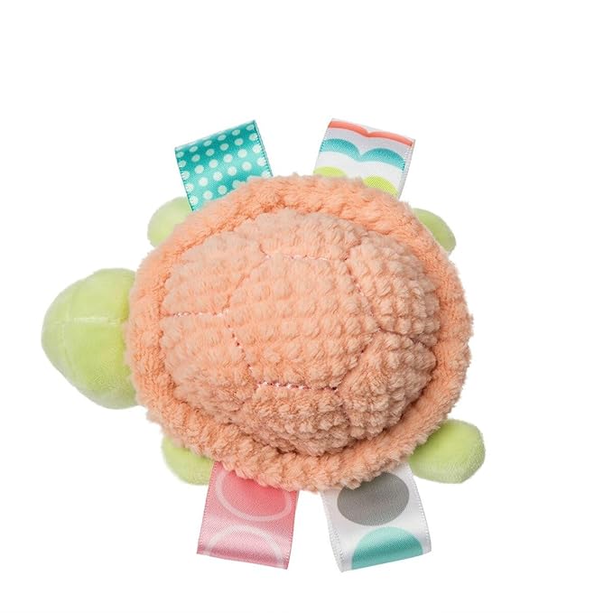 Taggies Soft Baby Rattle with Soothing Teether Ring and Sensory Tags, 6-Inches, Tippy Turtle