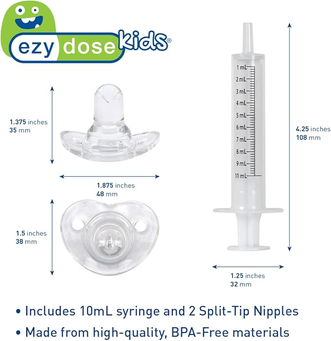 EZY DOSE Medicine Dispenser & Liquid Oral Syringe, Safe & Easy to Use, Precise Dosage for Distribution of Medication, Ideal for Liquids, Clear and Easy to Read Measurements, BPA-Free, Made in the USA