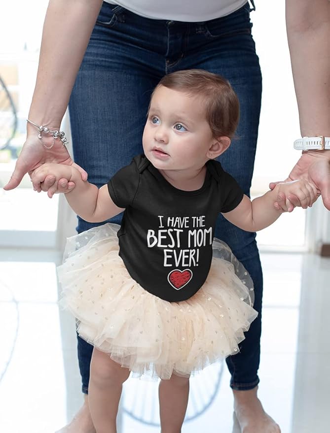 Tstars I Have the Best Mom Ever Baby Bodysuit Newborn Outfit Gift for Baby Shower or First Mother's Day