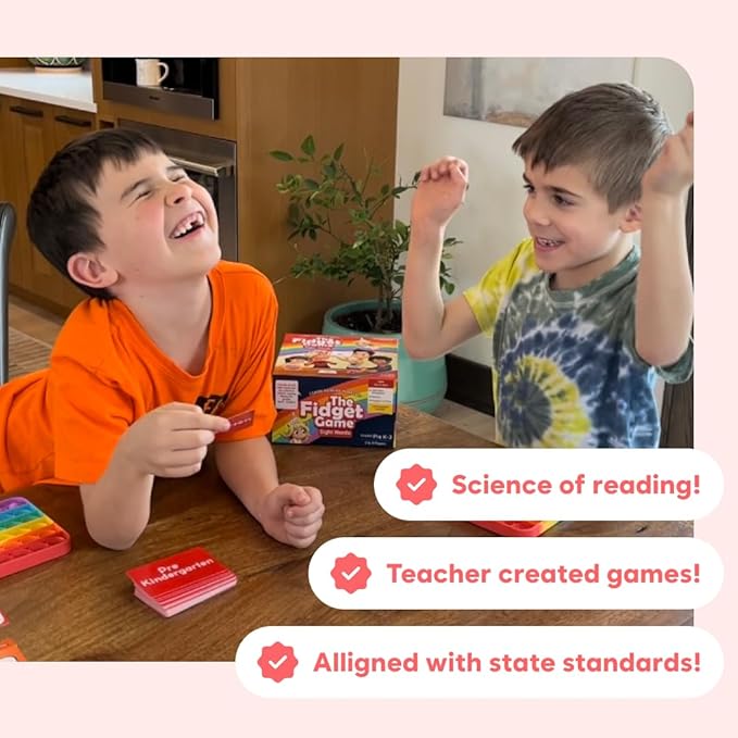 THE FIDGET GAME Sight Words - Reading Flashcards and Pop Fidget Toys for Kids K to Second Grade - Learning Activities and Games for High-Frequency Dolch Sight Words - Includes Mats and Dice