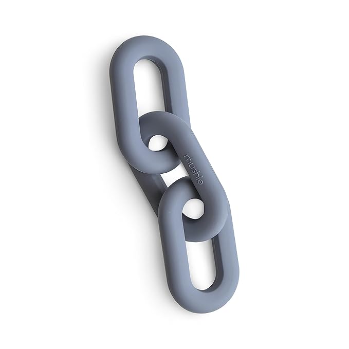 mushie Silicone Baby Links Teether Toy (Tradewinds)