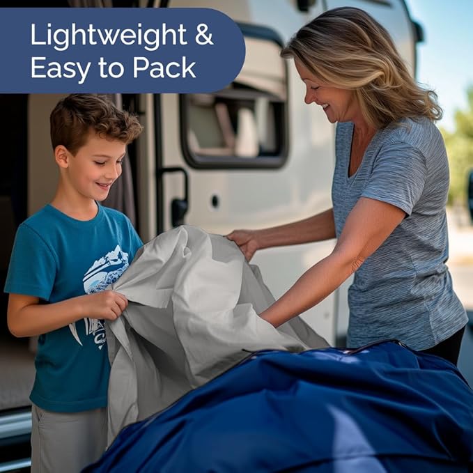RV Short Queen Sheet Set 60 X 75 - 4 Piece RV Short Queen Bed Sheets - Soft, Breathable & Cooling - Designed for Bunks, Trailers & Camper - Fits 8” to 12" Mattress - Hotel Luxury Bedding - French Grey