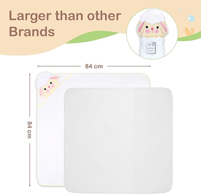 Mother's Choice Baby Towels for Newborn Organic Hooded Design, Large Size Cotton Toddler Towels, Ultra-Soft & Absorbent Bath Towel for Newborns, Infants, Toddlers, Boys & Girls with Animal Hood