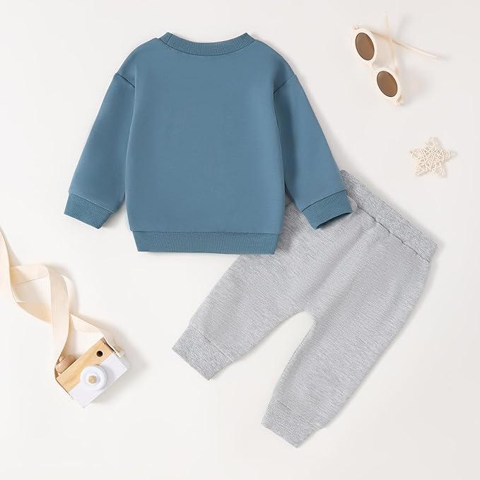 Yvowming Baby Boy Clothes Fall Clothes Truck Print Long Sleeve Pullover Tops + Pant Sets Toddler Winter Outfits
