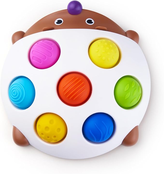 LiKee Fidget Popper Sensory Baby Toys for 10+ Months, Christmas Stocking Stuffers Push and Popping Busy Board, Montessori Toys for 1+ Years Old, Airplane Car Travel Toy for Toddlers 1-3 Stress Relief