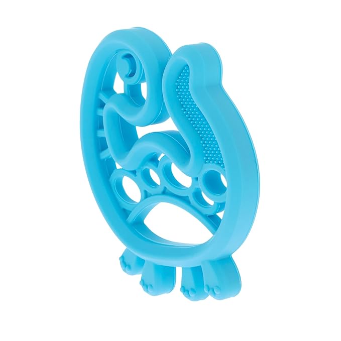 Nuby Soft Silicone Gum Massaging Baby Teether Toy - (2 Pack) Baby Teething Relief Toys for 3+ Months - Dino and Cactus
