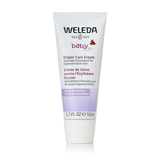 Weleda Baby White Mallow Diaper Care Cream, 1.7 Fluid Ounce, Fragrance Free Plant Rich Protection with White Mallow, Pansy, Sesame and Coconut Oils (Pack of 2)