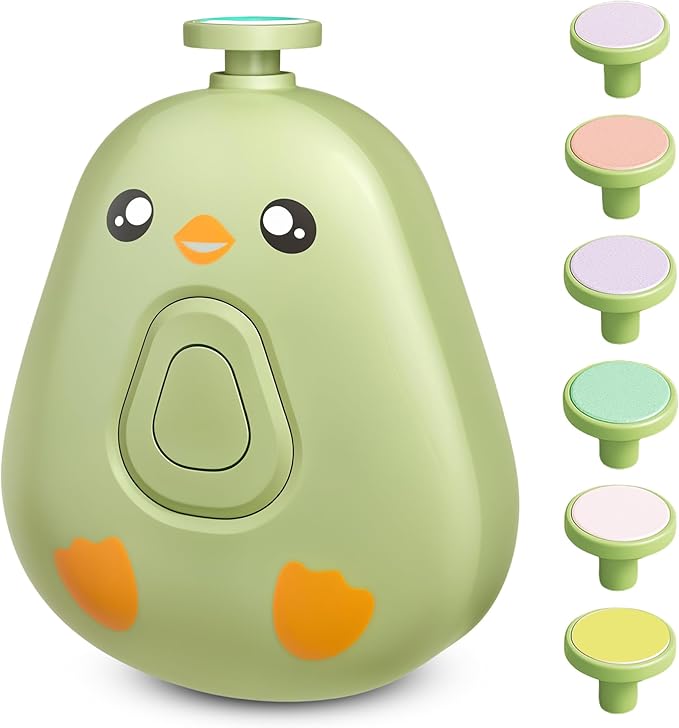 Electric Baby Nail Trimmer – Safe and Quiet Nail File for Infants and Kids, 6 Grinding Heads, Low Vibration & Gentle Power for The Care of Your Baby