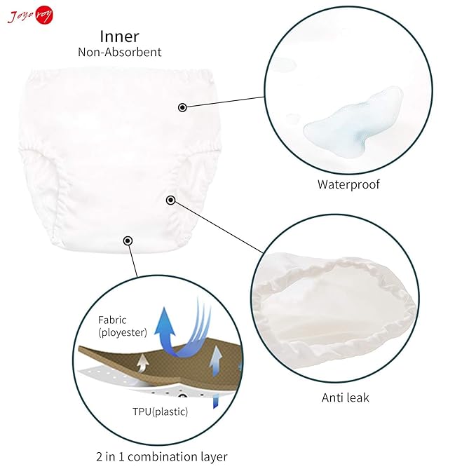 Joyo roy White Diaper Covers for Girls Rubber Pants for Toddlers Diaper Covers for Boys 4Pcs Plastic Training Pants for Toddlers Waterproof Plastic Underwear for Potty Training Boys and Girls 6T