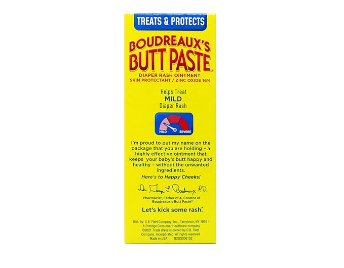Boudreaux's Butt Paste Original Diaper Rash Cream, Ointment for Baby, 2 oz. Tube (Pack of 1)