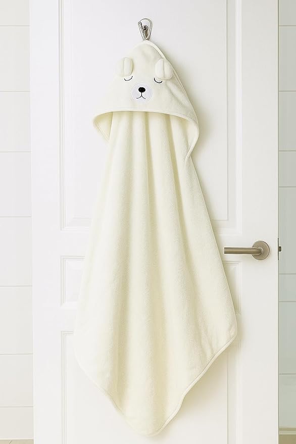 My Tiny Nugget Hooded Baby Bath Towel Set (2-Pack) – Soft & Absorbent | Pink & White | Cute Animal Hood | Plush Bath Wraps for Newborns Infant & Toddlers | Baby Gift Bundle (Pink + White Set)