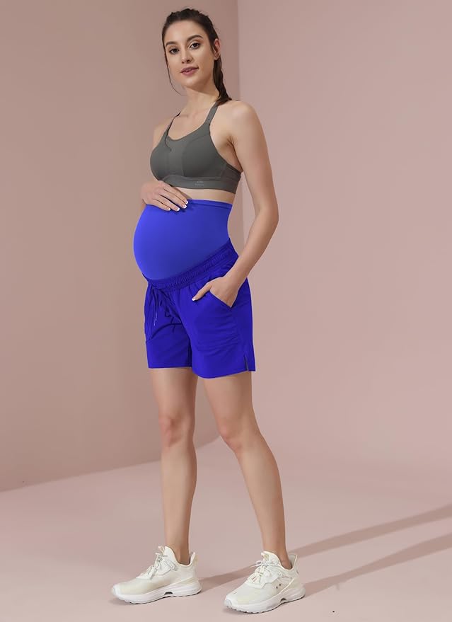 Maacie Maternity Hiking Shorts Quick Dry Waterproof 5" Workout Sports Shorts Outdoor Casual