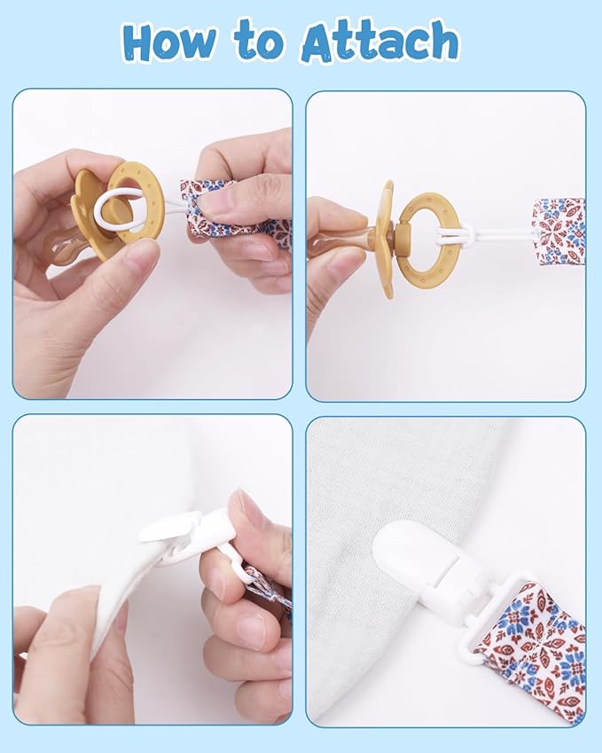 babygoal Baby Boho Pacifier Clips 8 Pack 8PB29