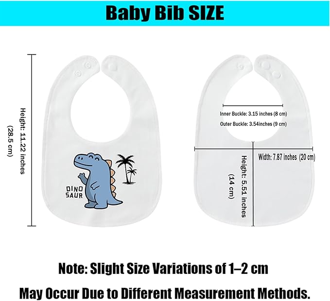 Cute Unisex-Baby Bib, Cotton Adjustable Waterproof Drooler, Birthday Gifts for Girls Boys Aged 0-3 Years Old