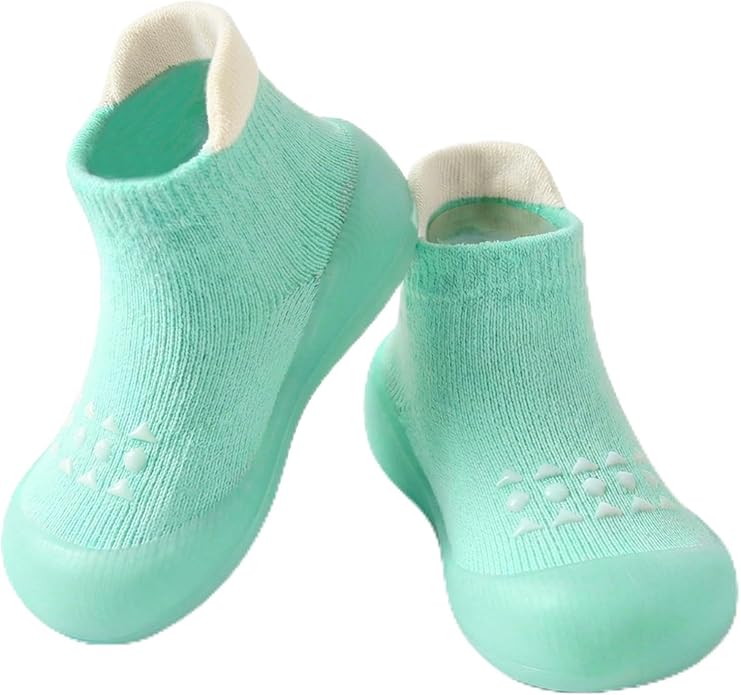 Hstyle Baby Sock Shoes Toddler Walking Shoes Infant Non-Slip Slippers Soft Rubber Sole Sneakers for Baby Boys Girls