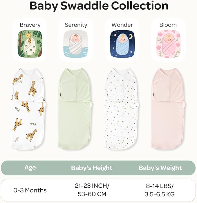 Momcozy Swaddles for Newborns, Quiet Fastener Suitable for Infant 0-3 Months, New-Parent-Friendly Swaddle Sack, Reduce Startle Reflex, Newborn Boys Girls Registry Essentials, 2-Pack, Serenity