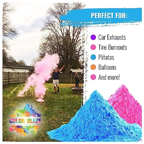 Color Blaze Baby Gender Reveal Color Powder Packets - 75 g Each - 5 of Each Colored Powder - Pink & Blue - For Car & Motorcycle Burnout, Toss, Photoshoot, Party & Festival - Combo Pack of 10