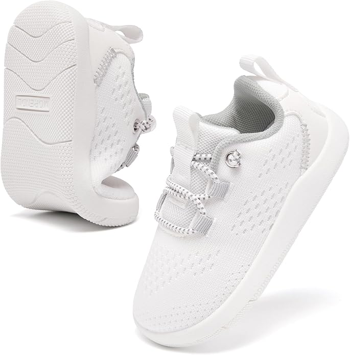MORENDL Wide Toddler Shoes Baby Walking Shoes Girls Boys Zero Drop Minimalist Sneakers Slip On Tennis Shoe Breathable Naturally Flexible