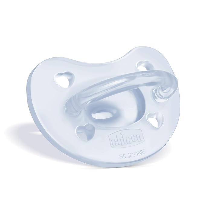 Chicco PhysioForma Silicone Orthodontic Pacifier, 0-6m | 100% Soft Silicone | Supports Breathing & Oral Development | Satin-Textured Nipple | Includes Sterilizing Case | BPA Free | Blue/Green, 2pk