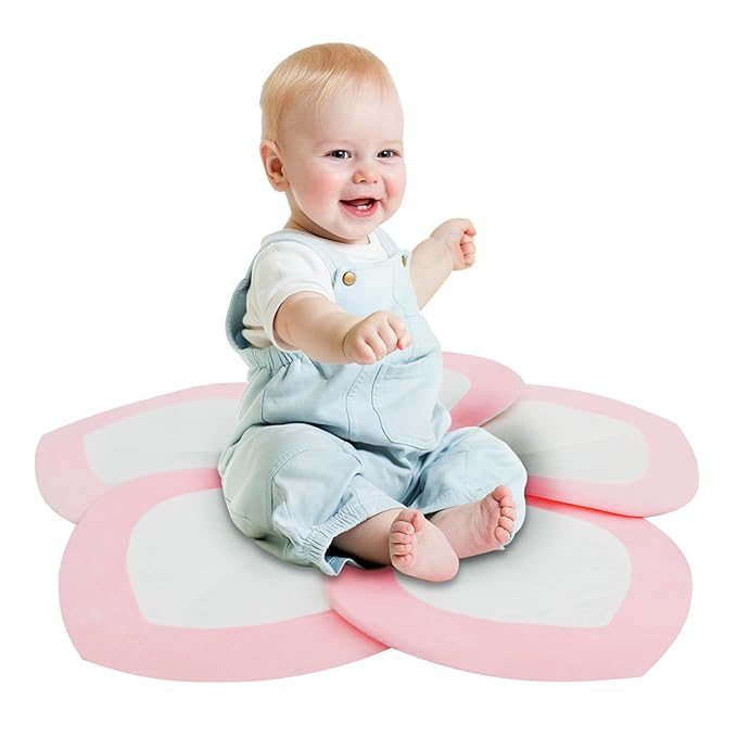 Baby Bath - Flower Baby Bath Pad Infant Bathtub Mat for Bathtub Tub Sink(White Pink)