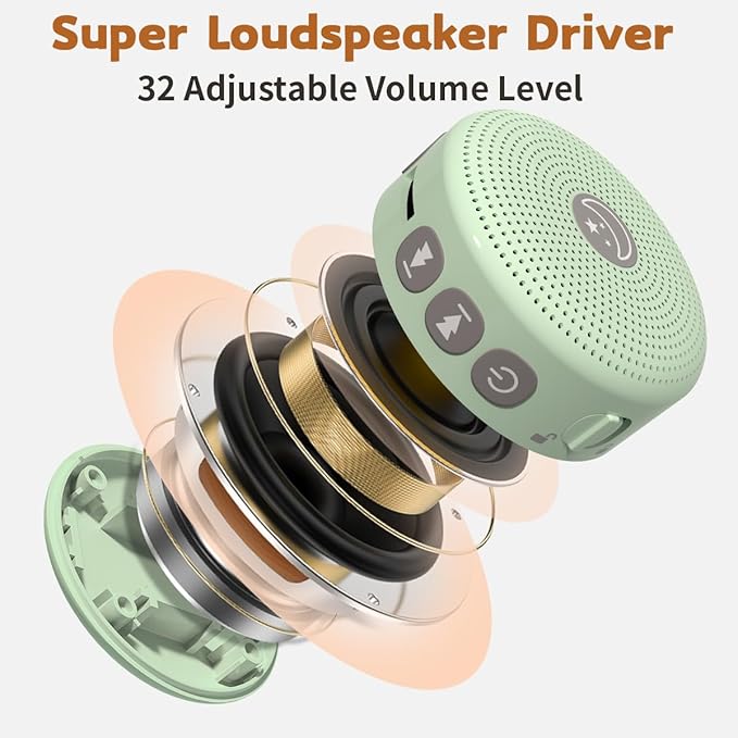 Mini Sound Machine Portable Baby White Noise Machine Brown Noise Machine 30 Soothing Sounds for Kids Adults Auto-Off Timer 32 Volume Levels Battery Sleep Machine for Home Office Privacy