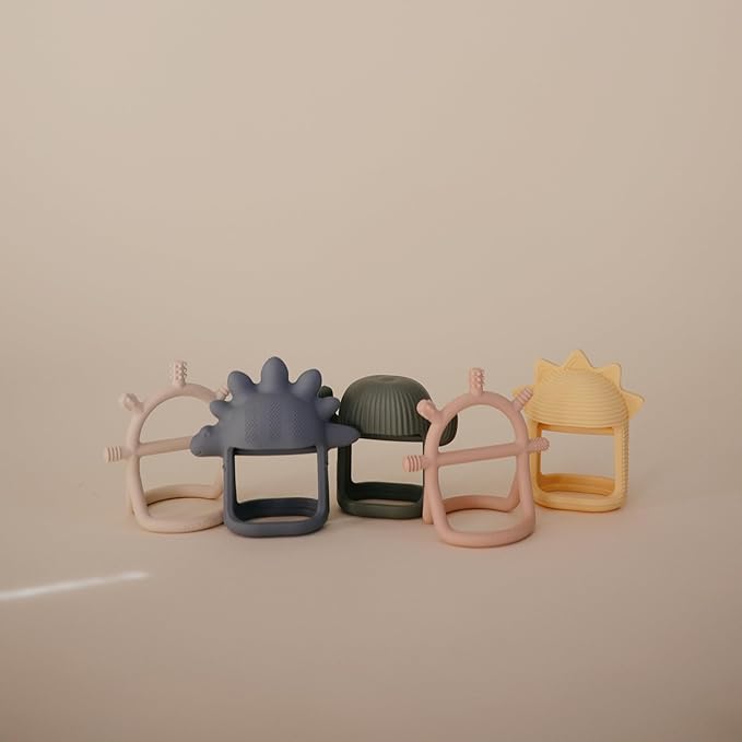 mushie Silicone Baby No-Drop Sensory Teether Toy (Shifting Sand)