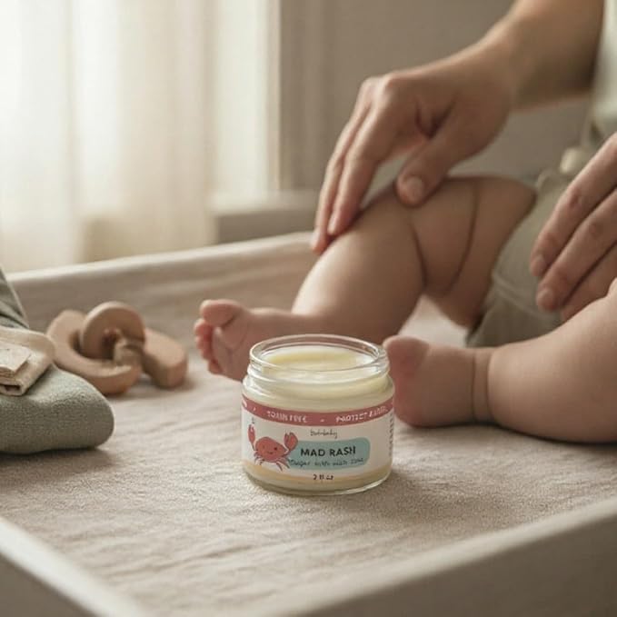 Mad Rash Diaper Balm with Zinc by Balm Baby – Natural Diaper Rash Cream & Multipurpose Baby Skin Ointment with Calendula, Vegan - Soothing, Healing, Moisturizing – Newborn Cradle Cap