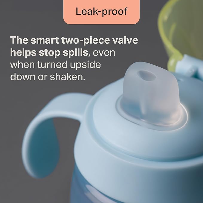 Tommee Tippee Transition Baby Sippy Cup With Spout, Ages 4 Months and Up, 5 oz, Leak-Proof Silicone Spout, Easy Grip Handles, Pink, Pack of 2