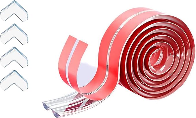 Edge Protector Strip, Corner Protector Baby,Corner Protectors for Furniture with3M Adhesiveft， Safe for Table, Fireplace (0.8x0.8 in Width 13.1 ft Length)