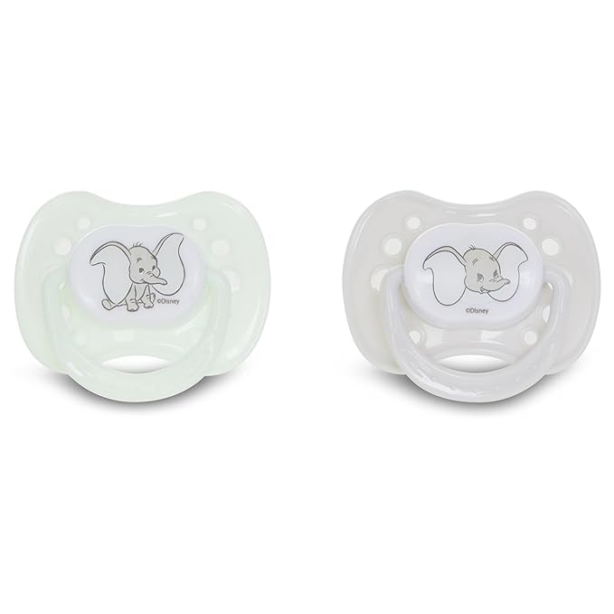 Disney Baby Bottles and Pacifiers Set – 2 Hourglass-Shaped 11oz Bottles + 2 Orthodontic Pacifiers – Officially Licensed Mickey, Minnie, Pooh & Dumbo Designs – BPA-Free Feeding Gift Set (Pack of 2)