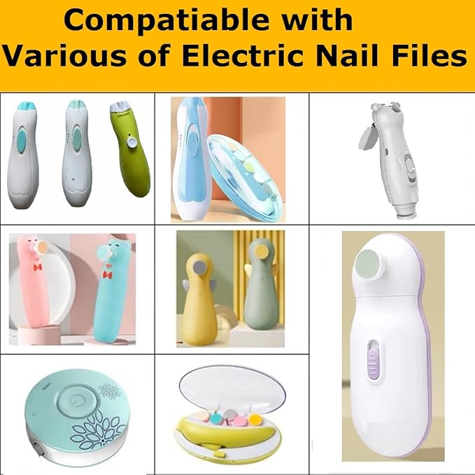 Baby Nail File Replacement Heads, Safe Electric Nail Trimmer Pads Refills Grinder Buffer Attachments Nail Care Tool for Newborn Infants Toddlers Kids 6+ Months Up 6 Pack Blue