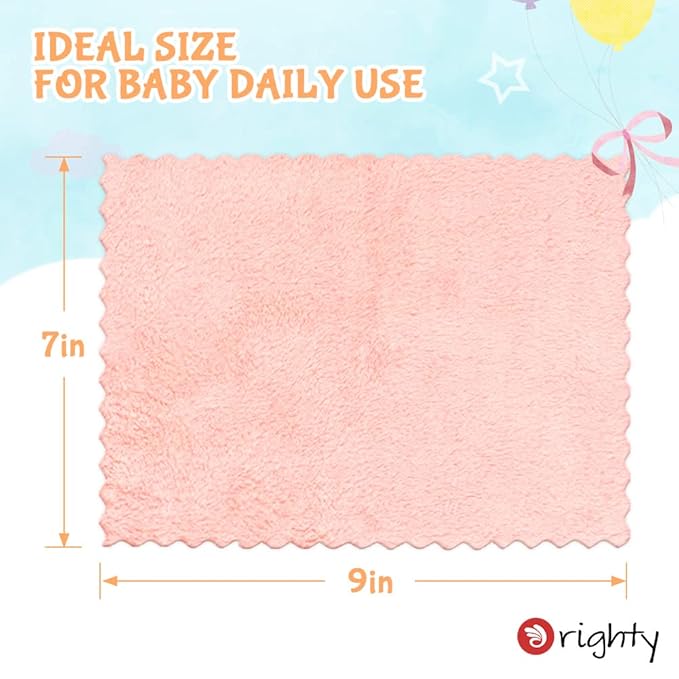 Orighty Baby Washcloths 50-Pack, Microfiber Coral Fleece Baby Face Towels, Soft and Absorbent Wash Cloths for Newborns, Infants and Toddlers, Gentle on Delicate Skin for Face Hands and Body, 7x9 Inch