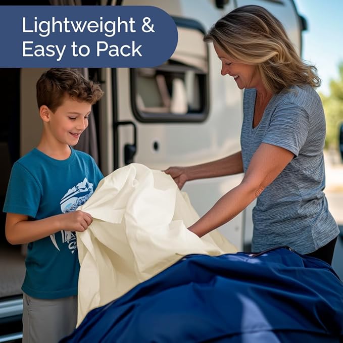 Short Queen RV Size 4 Piece Sheet Set - Comfy Breathable & Cooling Bed Sheets Set - Hotel Luxury Bedding for Women, Men, Kids, Teens, Boys & Girls - Deep Pockets & Ultra-Soft - Oeko-Tex - Off White