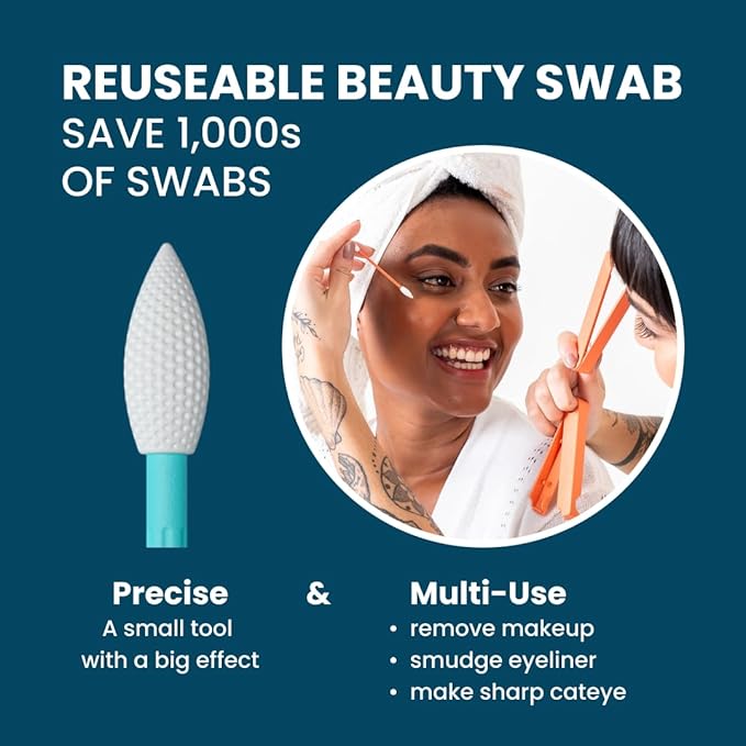 LastSwab® Reusable Cotton Swabs for Gentle and Eco-Friendly Beauty Routines - The Sustainable Alternative to Single-Use Q Tips - Zero Waste & Easy to Clean - Comes with a Convenient Travel Case Holder