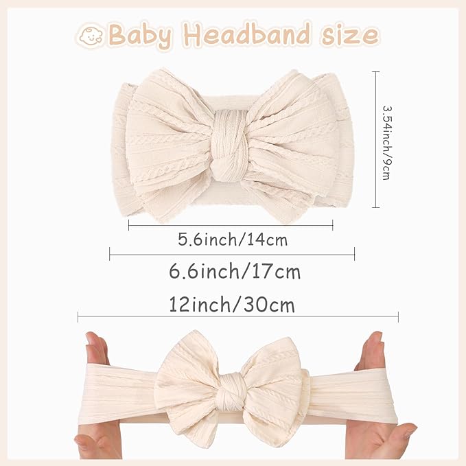 CÉLLOT 6 Pcs Baby Bows Headbands Nylon Hairbands Baby Girl Bows Hair Accessories for Newborn Infant Toddler Essentials (Brown Series)