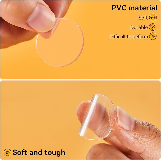 9pcs Wall Bumpers, Clear Wall Protectors, Door Bumpers for Doorknob, Furniture Bumpers, Reducing Noise, Protecting Walls,Using for Entrance Door,Cabinet Door,Fridge Door, Wall Bumper (25*25mm)