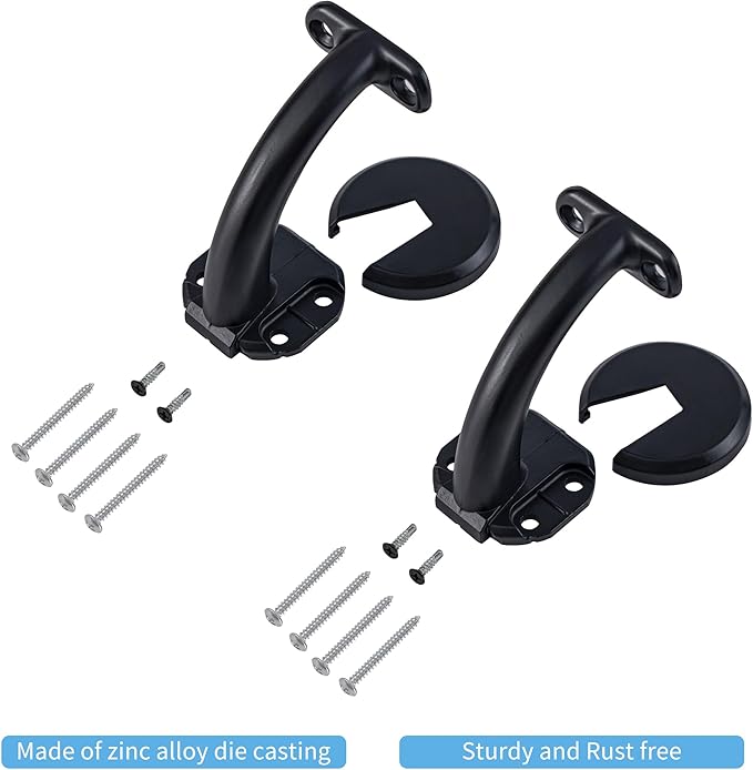 16 FT Modern Aluminum Handrail Set, handrails for Indoor Stairs,Deck,Slope, Wall Mounted Staircase handrails, Zink Alloy Brackets Included,Rust Free. (Matte Black, 16 FT)